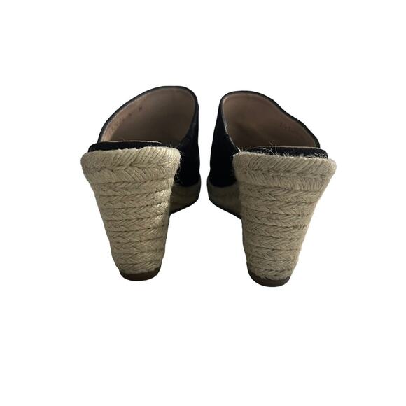Stuart Weitzman Women’s Marabella Wedge Sandal SZ 5 Black Suede Espadrille Spain - Picture 5 of 10